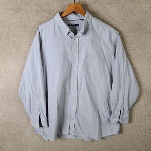 CREMEUX Shirt Mens 2XB Blue Button Down Long Sleeve‎ Oxford Cotton